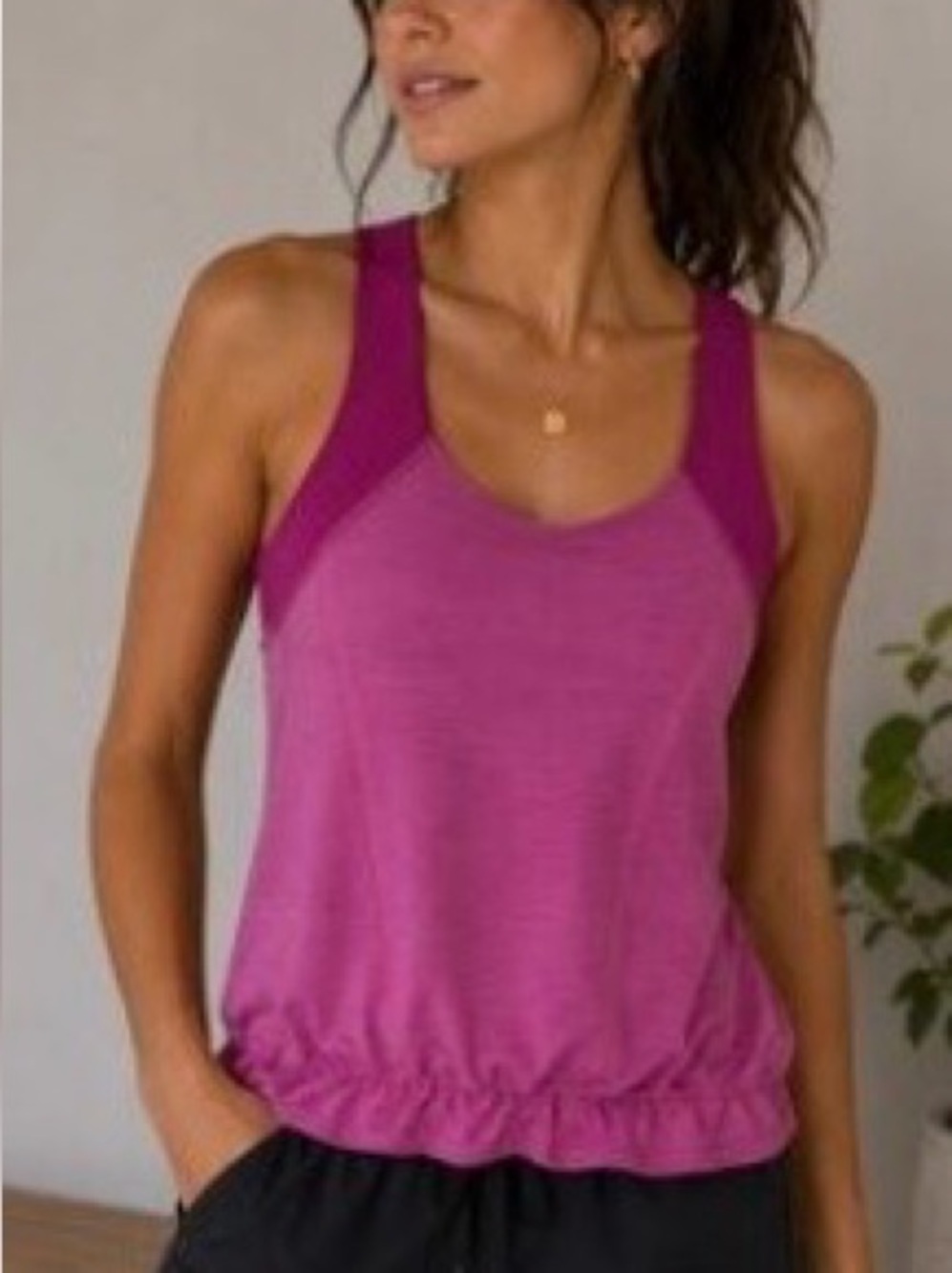 Lululemon Run For Your Life pink Tank w/ Built in bra, heathered raspberry SZ 6